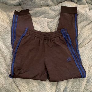 Adidas Boys Grey and Blue Jogger Pants size L 14/16